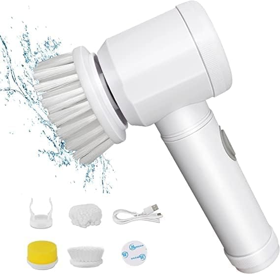Electric Rotary Cleaning Brush with 3 Brush Heads – Bathroom, Kitchen, Car & Floor