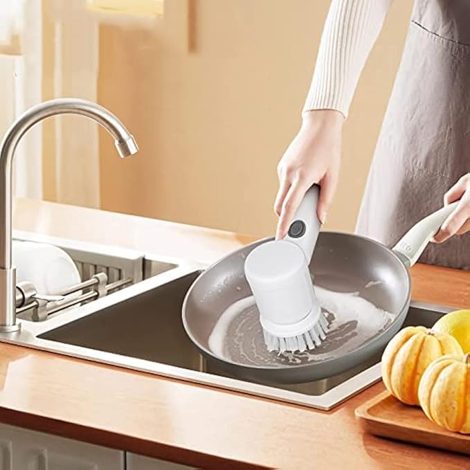 Electric Rotary Cleaning Brush with 3 Brush Heads – Bathroom, Kitchen, Car & Floor