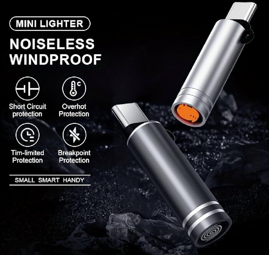 USB Electric Cigarette Lighter – Windproof, Rechargeable & Pocket-Sized