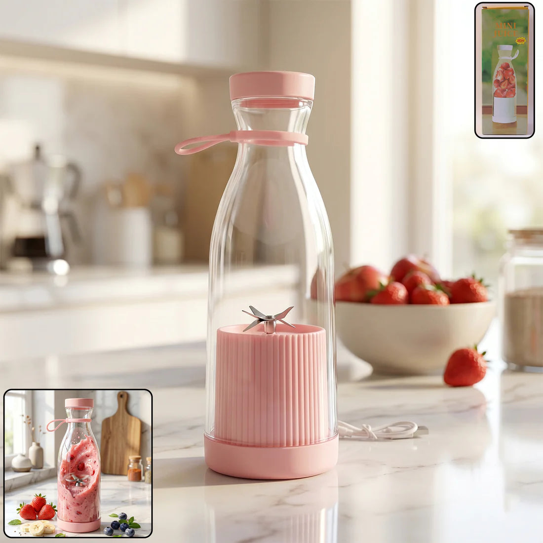 Portable Mini Blender – Fresh Juice & Smoothies On the Go