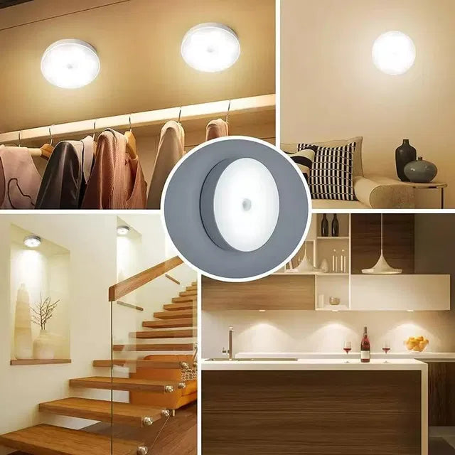 Wireless Motion Sensor LED Night Light – USB Rechargeable, Pack of 2